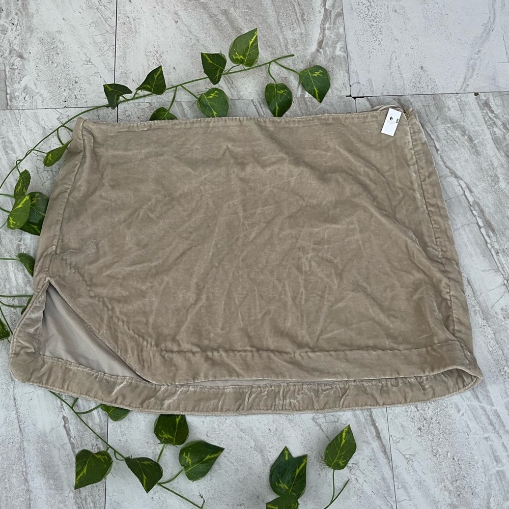 Free People Velvet Low rise textured Slit Mini Skirt Minimalist Whimsy Goth
